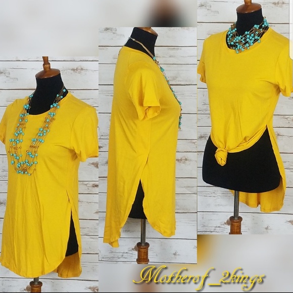 Tops - 💥REDUCED💥💛YELLOW MUSTARD SIDE SLIT S/S TEE